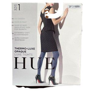 NEW Hue Opaque Thermo Luxe Tights S Brown Espresso Heather 100 Denier Italy